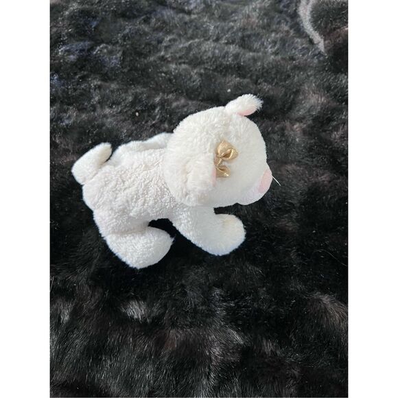 Carters White Plush Kitty Cat Kitten Gold Bow 2017 Baby Lovey Animal - Picture 3 of 4